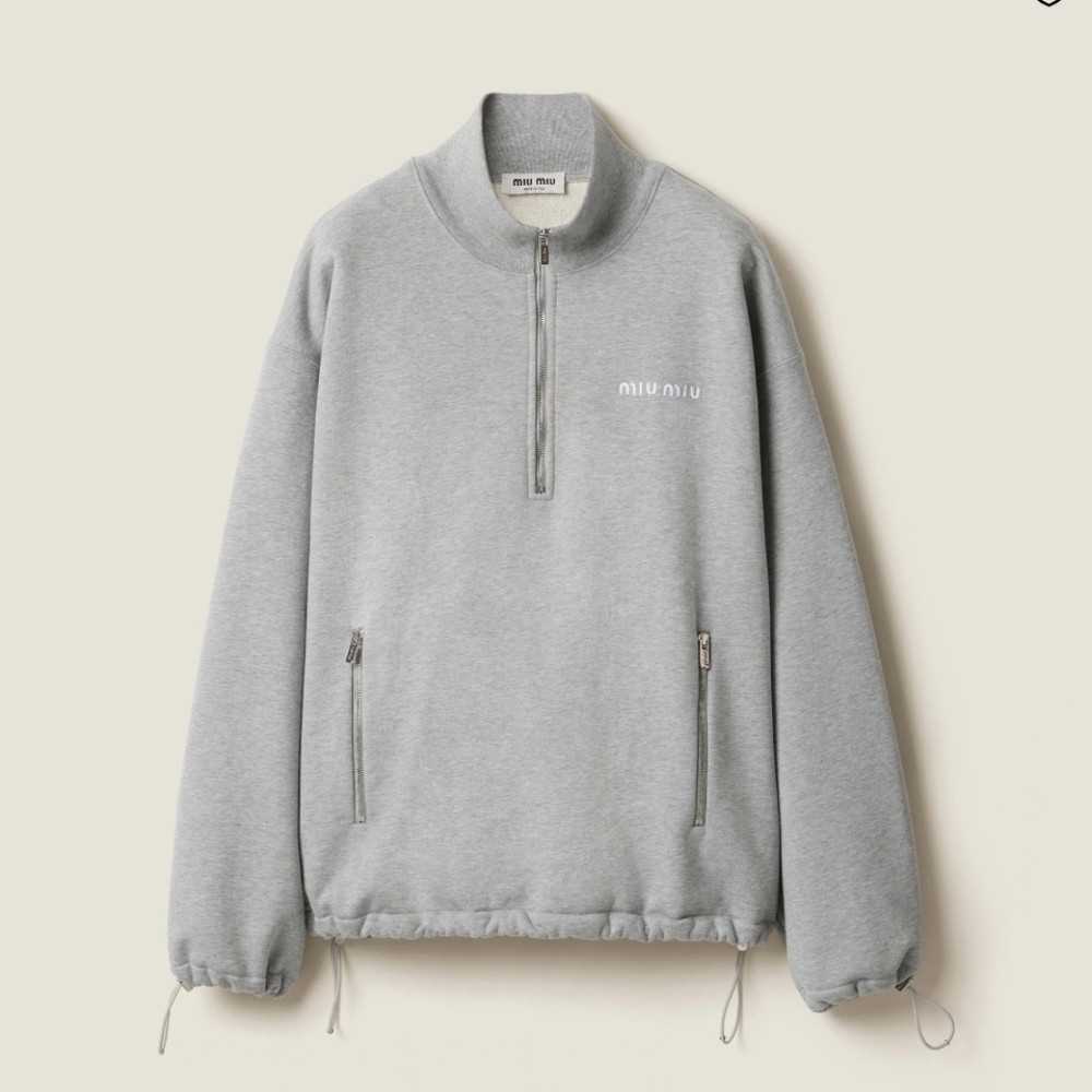 SOLD Miu Miu Cotton Fleece Zipper Sweatshirt